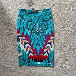 Mara Hoffman Blue Leaf Pattern Skirt